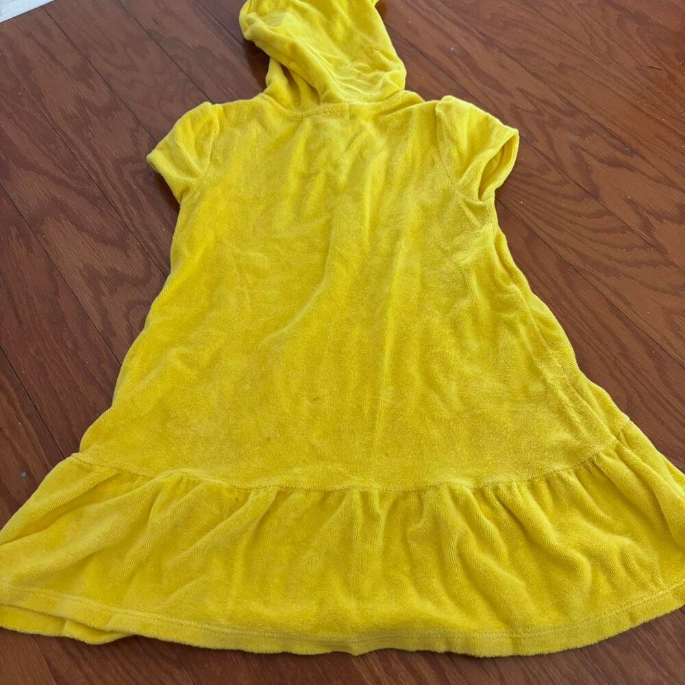 BOUTIQUE Girl's Children's Kid's Towel Hoodie Mini T Shirt Sz 6 Yellow Dress B6